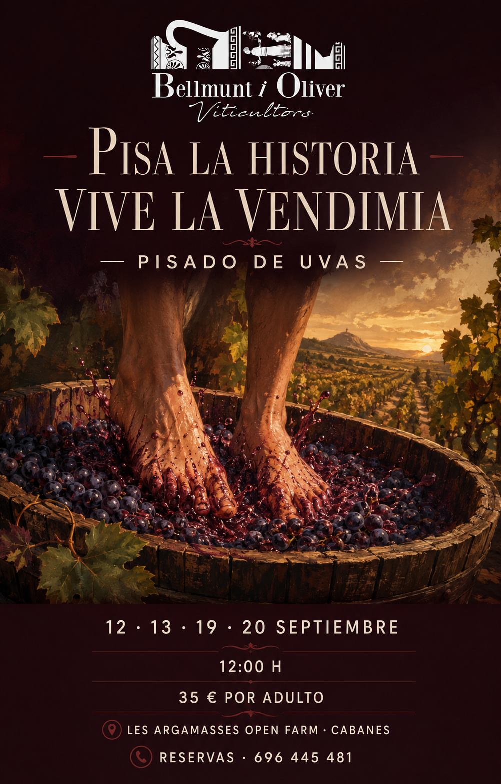 Cartel del Pisado de uvas 2026 de Bellmunt i Oliver